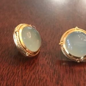 Julie Vos Moonstone Neoclassical Stud Earrings